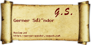 Gerner Sándor névjegykártya